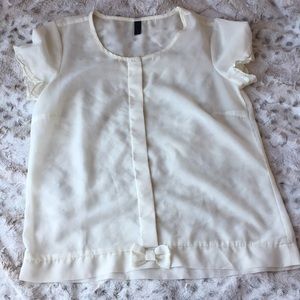 Vero Moda cream bow top